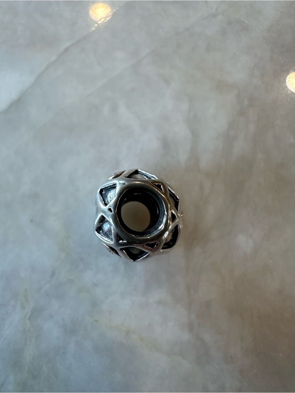 Pandora Harlequin Web charm Sterling Silver, 14k gold & 2 genuine diamonds. - Picture 5 of 5